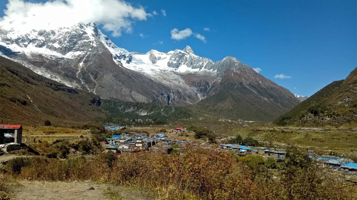 Samagaon village Manaslu Circuit main acclimatization hub at 3,530 meters