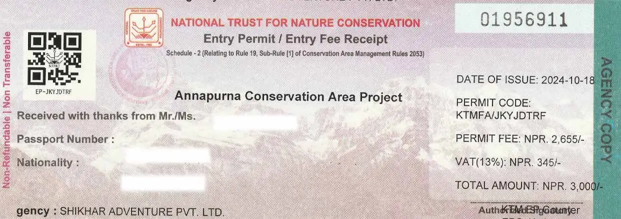 Annapurna Conservation Area Project (ACAP) Permit