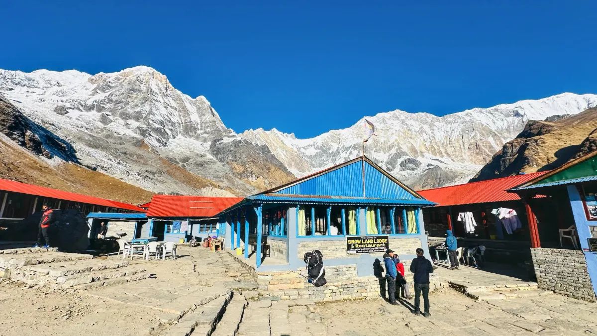 Clear skies and amazing view from Annapurna Base Camp in November