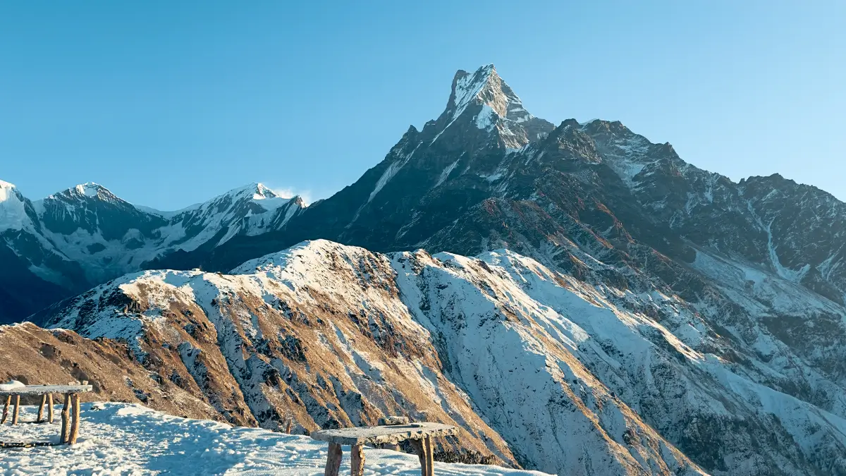 Beautiful Mount. Fishtail and Mardi Himal from the viewpoint