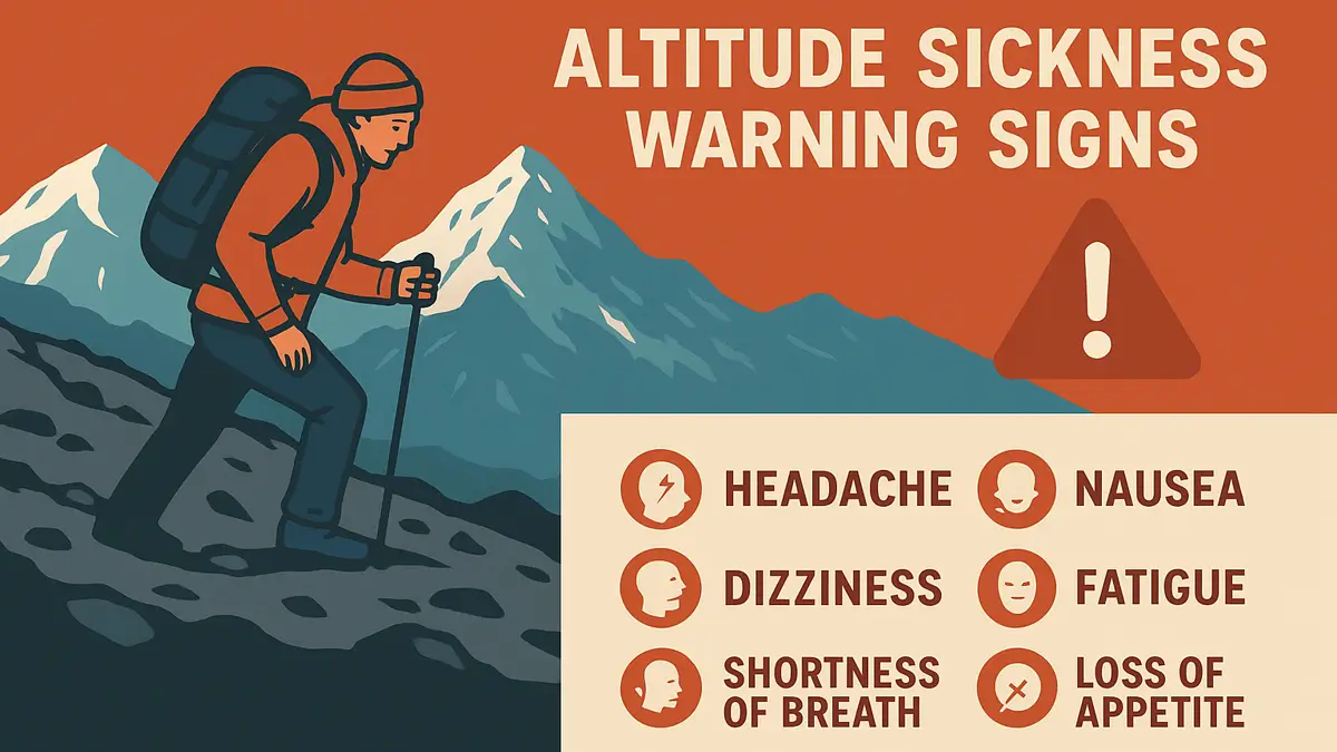 Altitude sickness warnings on high altitude trekking