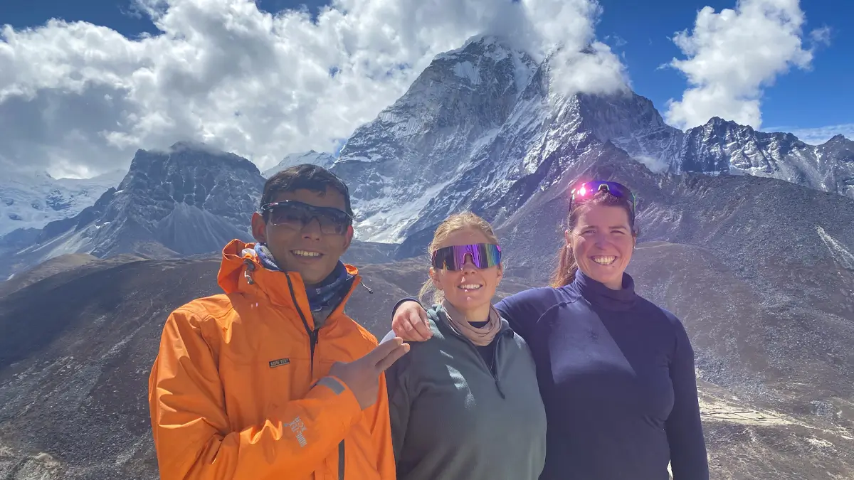 Female trekking team on the Everest Base Camp Trail