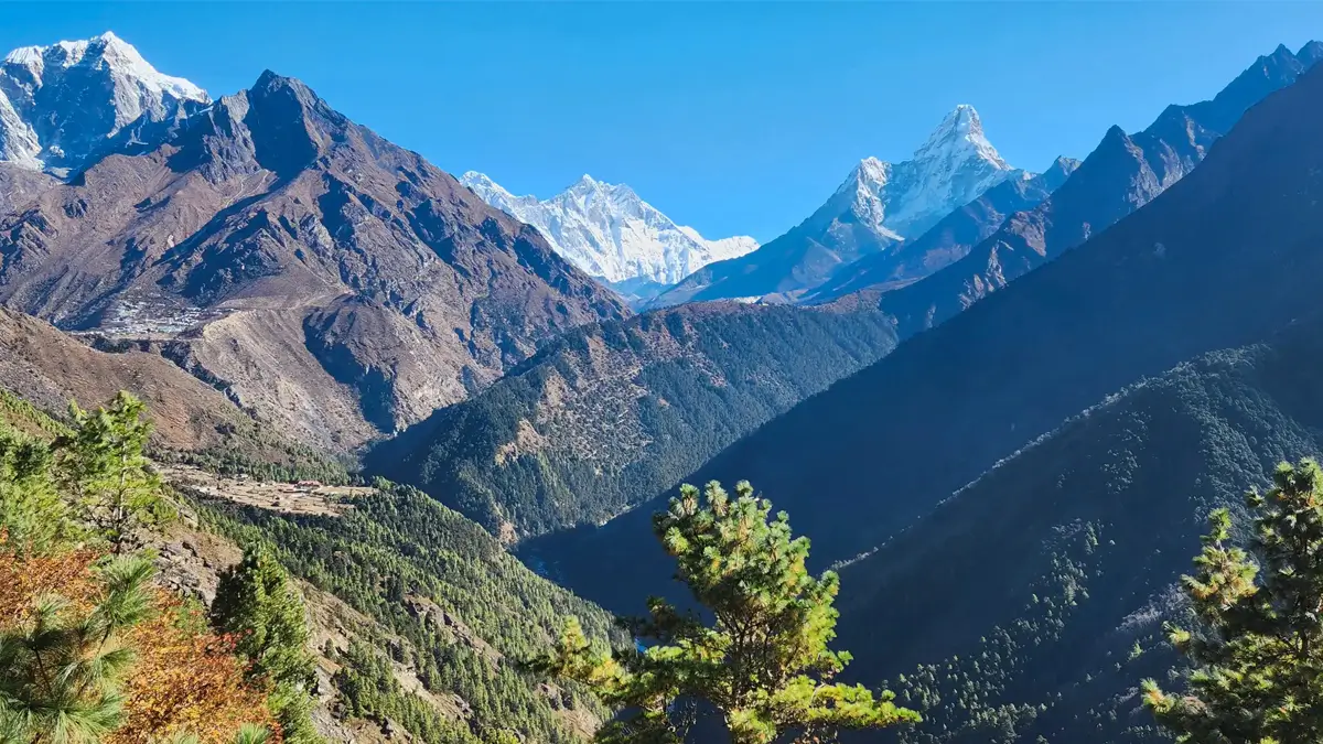 Everest Base Camp Trek in Monsoon (View from Everest View Hotel)