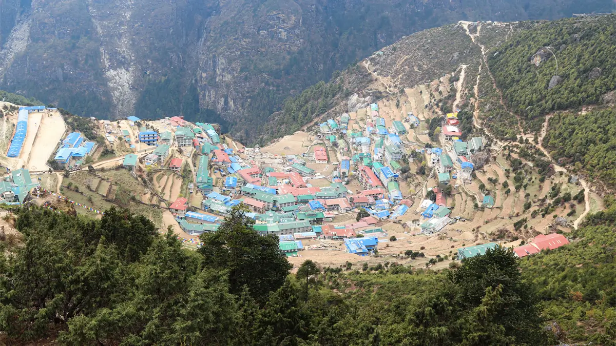 Beautiful Namche Bazar: A Sherpa Town From Above Enroute Everest Base Camp
