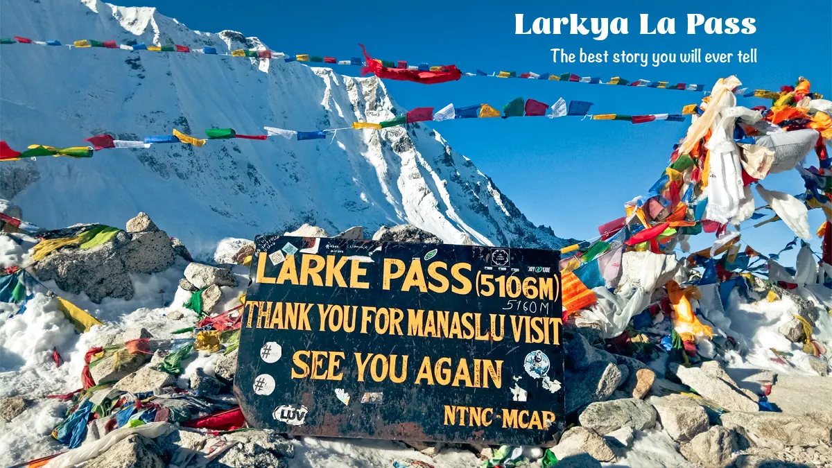 Trekkers crossing Larkya La Pass creating unforgettable memories on the Manaslu Circuit Trek