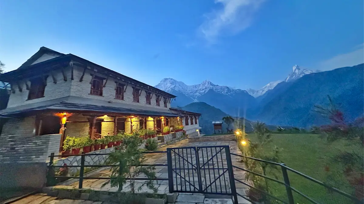 Luxury stay in Ghandruk with Annapurna mountain backdrop