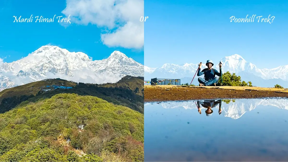 Poon Hill vs Mardi Himal with stunning Himalayan views.