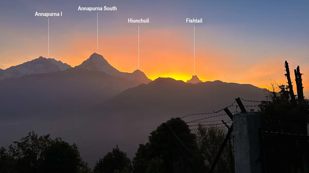 Magnificent sunrise view from Poonhill