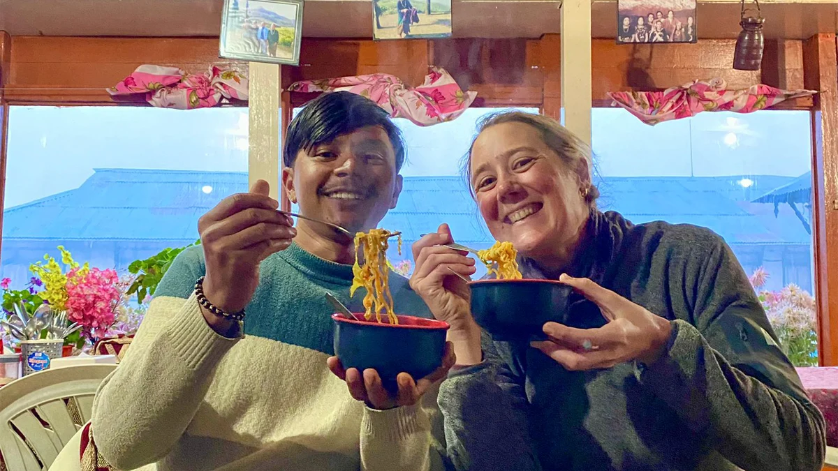 Traditional trekking meal served during the Annapurna Circuit Trek