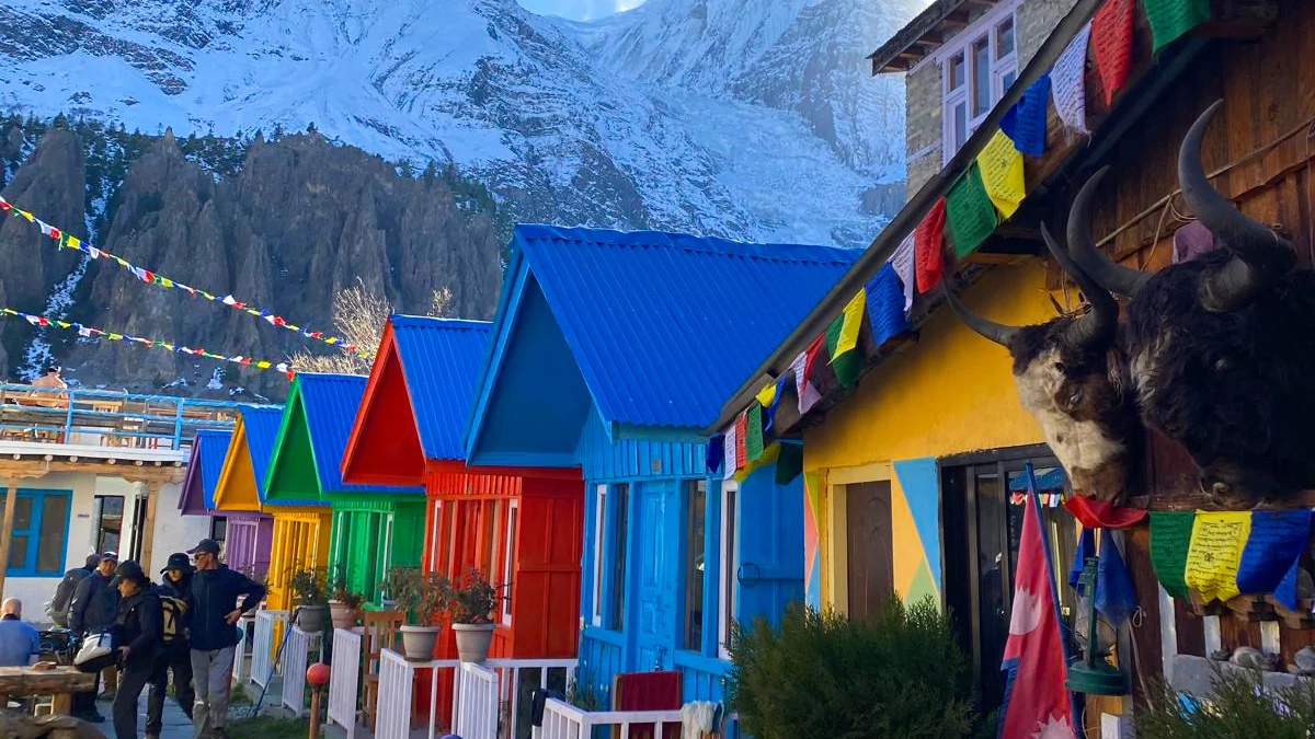 Traditional teahouse in Manang along the Annapurna Circuit Trek route