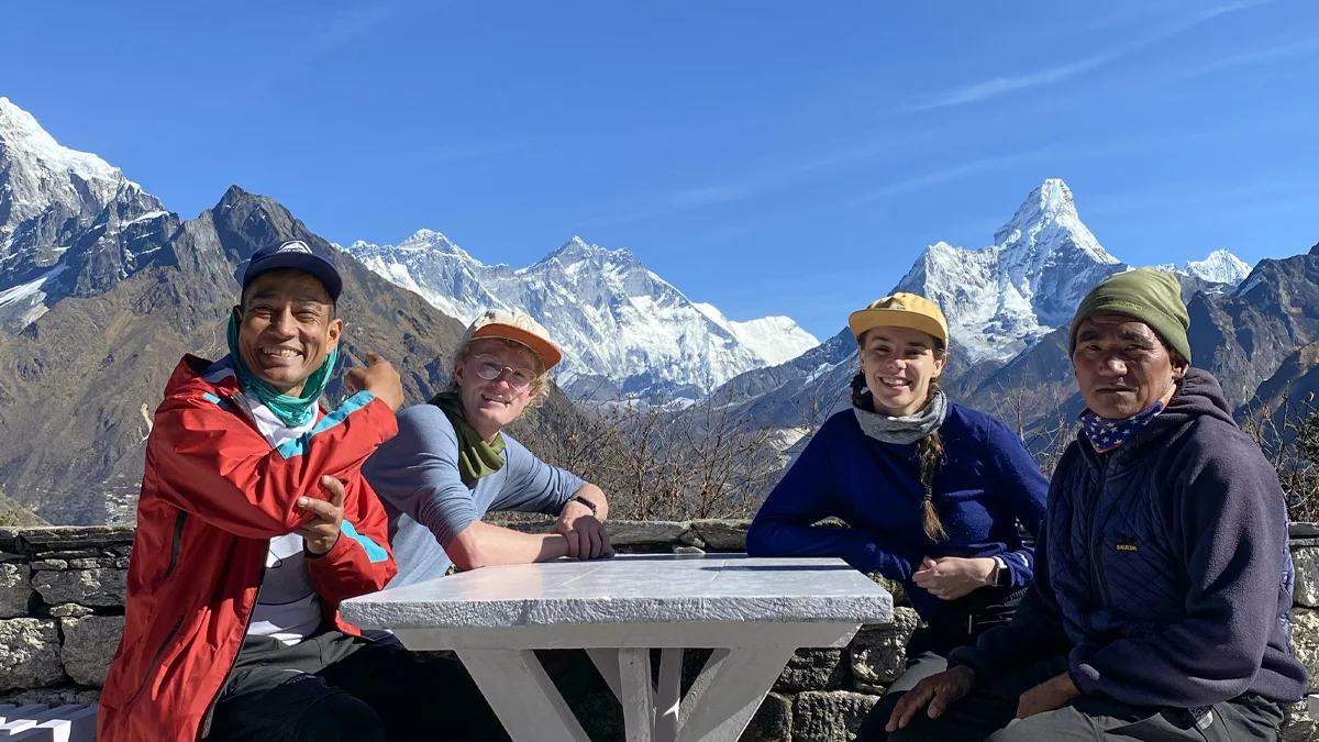 Shikhar Adventure team on the acclimatization hike to Everest View Hotel, 3,880m, Namche