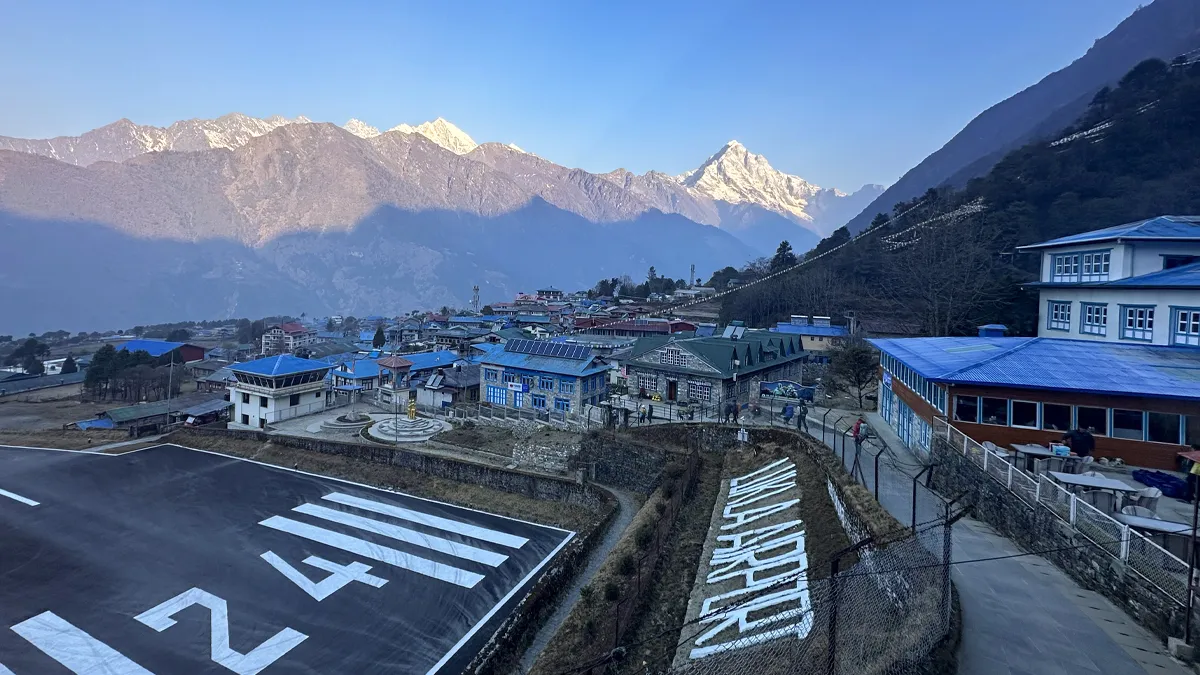Aerial view of Lukla town, Khumbu Valley
