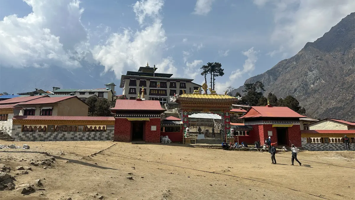 Tengboche Monastery exterior courtyard, Dawa Choling Gompa, Solukhumbu, Nepal