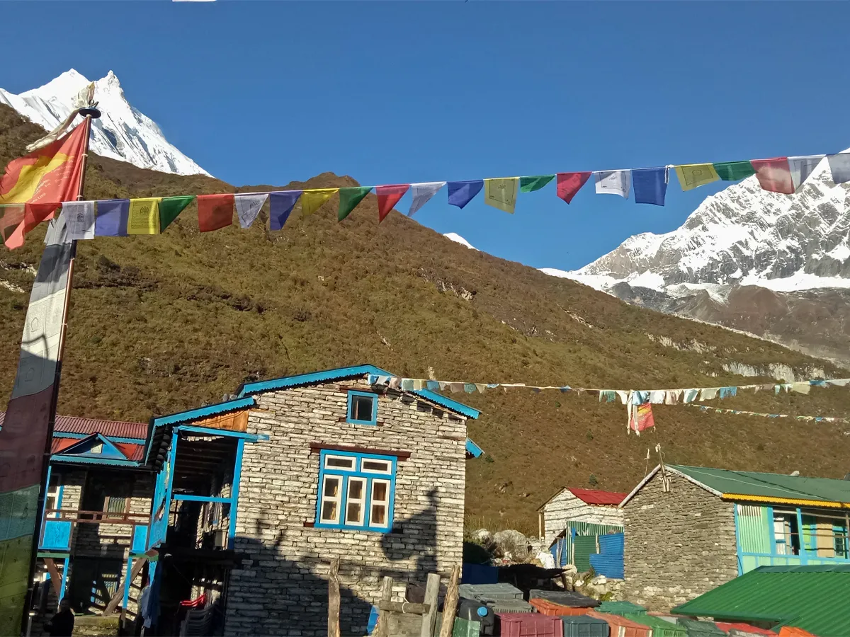Samagaon village on the Manaslu Circuit Trek