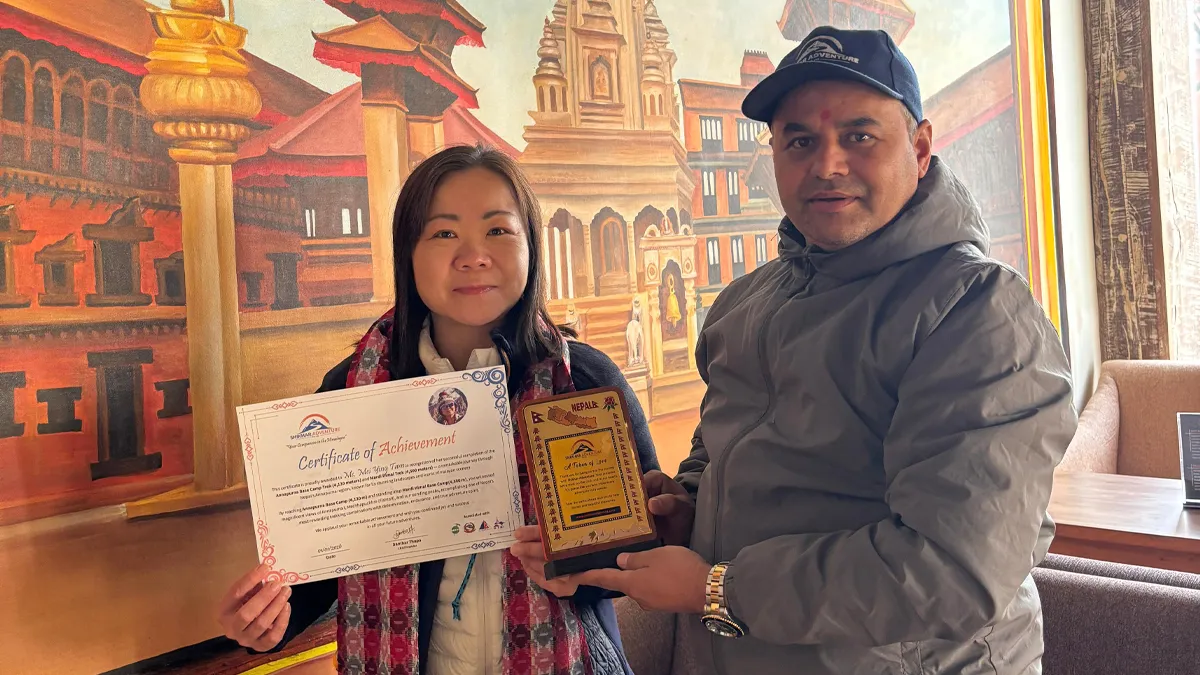 Providing certificate on trek completion on the final day