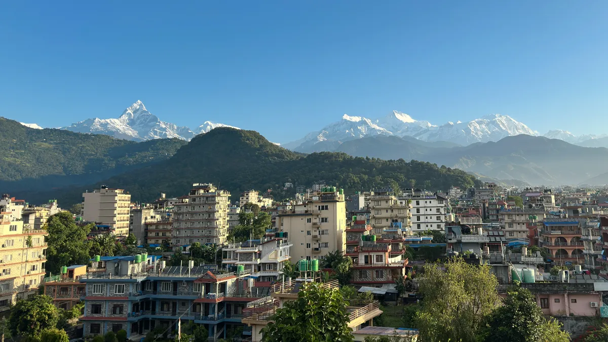 View of Fishtail and Annapurna Range from Pokhara